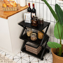 Mobile Printer Stand 3 Tier Storage Shelves Printer Cart w/ Pads Black