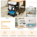 Mobile Printer Stand 3 Tier Storage Shelves Printer Cart w/ Pads Black