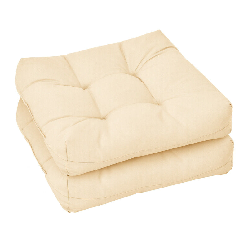 2PCS 21&quot; x 21&quot; Patio Chair Seat Cushion Pads Indoor/Outdoor Beige