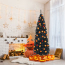 6ft Unlit Artificial Christmas Halloween Pencil Tree Black w/Metal Stand