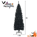 6ft Unlit Artificial Christmas Halloween Pencil Tree Black w/Metal Stand