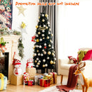 6ft Unlit Artificial Christmas Halloween Pencil Tree Black w/Metal Stand