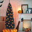 6ft Unlit Artificial Christmas Halloween Pencil Tree Black w/Metal Stand