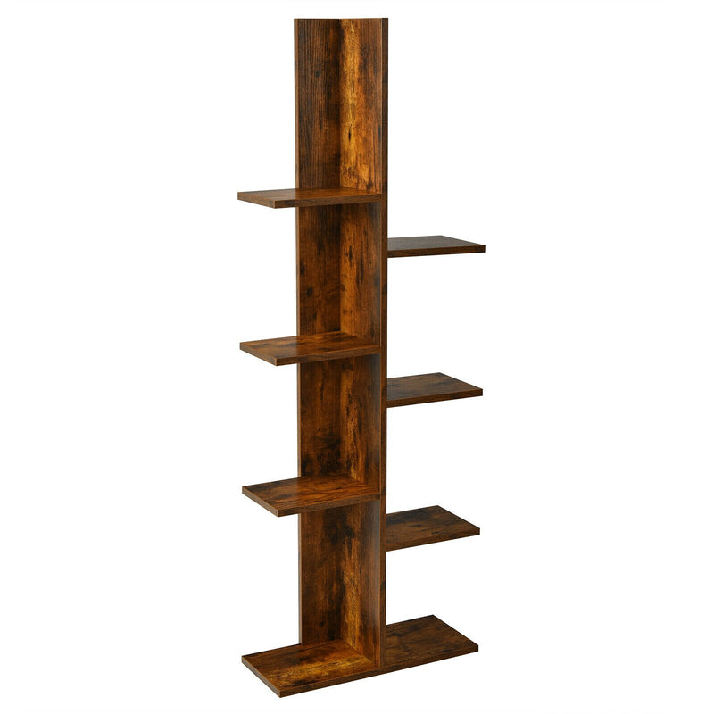8-shelf Bookcase Freestanding Tree shelf Display Storage Stand Coffee