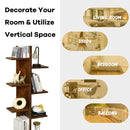 8-shelf Bookcase Freestanding Tree shelf Display Storage Stand Coffee