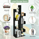 8-Shelf Bookcase Modern Tree Bookshelf Storage Decor Freestanding