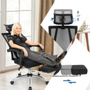 Mesh Office Chair Recliner Desk Chair Height Adjustable w/Footrest Black