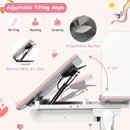 Kids Writing Desk Student Study Table Height Adjustable w/Tilt Desktop