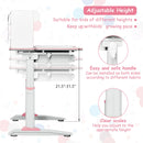 Kids Writing Desk Student Study Table Height Adjustable w/Tilt Desktop