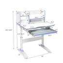 Kids Writing Desk Student Study Table Height Adjustable w/Tilt Desktop