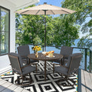 Set of 4 Patio Swivel Dining Chairs Cushioned Armrest Garden Deck Gray