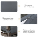 Set of 4 Patio Swivel Dining Chairs Cushioned Armrest Garden Deck Gray