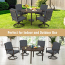 Set of 4 Patio Swivel Dining Chairs Cushioned Armrest Garden Deck Gray