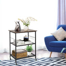 3-Tier Kitchen Serving Cart Utility Standing Microwave Rack w/ Hooks