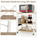 3-Tier Kitchen Baker's Rack Microwave Oven Storage Cart w/ Hooks