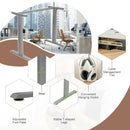 Hand Crank Sit to Stand Desk Frame Height Adjustable Standing Base Grey