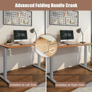 Hand Crank Sit to Stand Desk Frame Height Adjustable Standing Base Grey