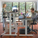 Hand Crank Sit to Stand Desk Frame Height Adjustable Standing Base White