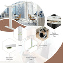 Hand Crank Sit to Stand Desk Frame Height Adjustable Standing Base White