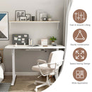 Hand Crank Sit to Stand Desk Frame Height Adjustable Standing Base White