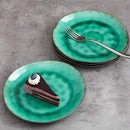 4/8/12 Pieces Pottery Stoneware Vintage Ceramic Green Plate Set
