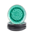 4/8/12 Pieces Pottery Stoneware Vintage Ceramic Green Plate Set