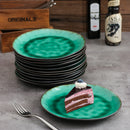 4/8/12 Pieces Pottery Stoneware Vintage Ceramic Green Plate Set