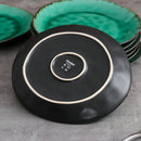 4/8/12 Pieces Pottery Stoneware Vintage Ceramic Green Plate Set