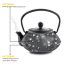 Antique Japanese Style 700ML Durable Cast Iron Teapot Set Stainless Steel
