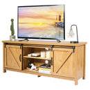 TV Stand Media Center Console Cabinet High Quality MDF Practical Sliding Barn Door Natural Wood Grain Wide Table Top TV Stands