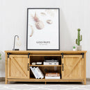 TV Stand Media Center Console Cabinet High Quality MDF Practical Sliding Barn Door Natural Wood Grain Wide Table Top TV Stands