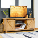 TV Stand Media Center Console Cabinet High Quality MDF Practical Sliding Barn Door Natural Wood Grain Wide Table Top TV Stands