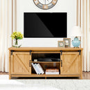 TV Stand Media Center Console Cabinet High Quality MDF Practical Sliding Barn Door Natural Wood Grain Wide Table Top TV Stands