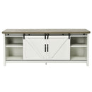 TV Stand Media Center Console Cabinet High Quality MDF Practical Sliding Barn Door Natural Wood Grain Wide Table Top TV Stands