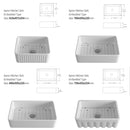 Rectangular Ceramic Single Kitchen Sink w/ Basket Strainer