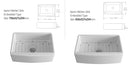 Rectangular Ceramic Single Kitchen Sink w/ Basket Strainer