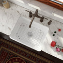 Rectangular Ceramic Single Kitchen Sink w/ Basket Strainer