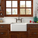 Rectangular Ceramic Single Kitchen Sink w/ Basket Strainer