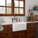 Rectangular Ceramic Single Kitchen Sink w/ Basket Strainer