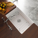 Rectangular Ceramic Single Kitchen Sink w/ Basket Strainer