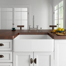 Rectangular Ceramic Single Kitchen Sink w/ Basket Strainer