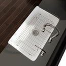 Rectangular Ceramic Single Kitchen Sink w/ Basket Strainer