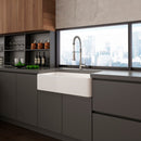 Rectangular Ceramic Single Kitchen Sink w/ Basket Strainer