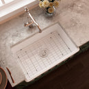 Rectangular Ceramic Single Kitchen Sink w/ Basket Strainer