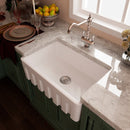 Rectangular Ceramic Single Kitchen Sink w/ Basket Strainer