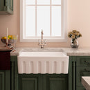 Rectangular Ceramic Single Kitchen Sink w/ Basket Strainer