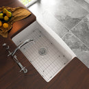 Rectangular Ceramic Single Kitchen Sink w/ Basket Strainer