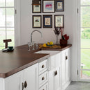 Rectangular Ceramic Single Kitchen Sink w/ Basket Strainer