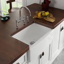 Rectangular Ceramic Single Kitchen Sink w/ Basket Strainer