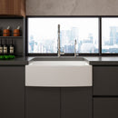 Rectangular Ceramic Single Kitchen Sink w/ Basket Strainer